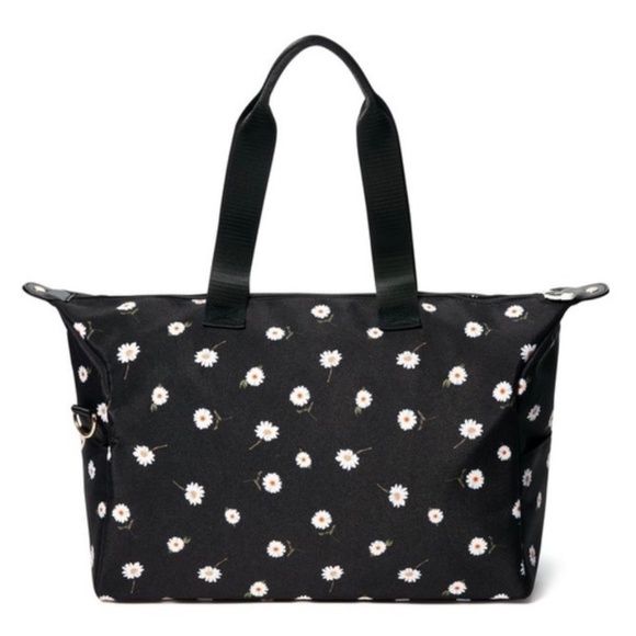 Alice + Olivia Handbags - New Alice + Olivia Black Daisy Print Duffle Weekender Bag Tote by Stacey Bendet